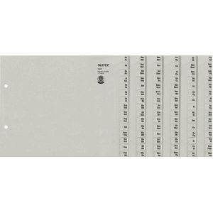 Leitz Registerserie A4+ 1/2 Höhe Tauenpapier A-Z 24 Abläufe grau