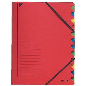 Leitz Ordnungsmappe A4 12 Fächer Colorspankarton rot