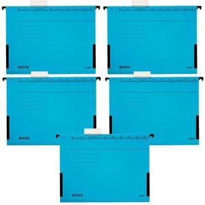 H&#228;ngetasche Alpha A4 250g qm Karton mit Leinenfr&#246;schen blau VE=5 St&#252;ck