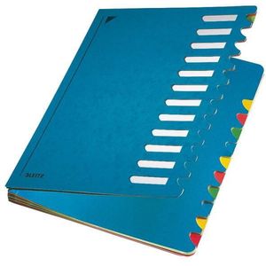 Ordnungsmappe Deskorganizer Color din A4 350g/m² Karton marmoriert Farbe: blau Farbe des Fächerblocks: mehrfarbig 12 Fächer