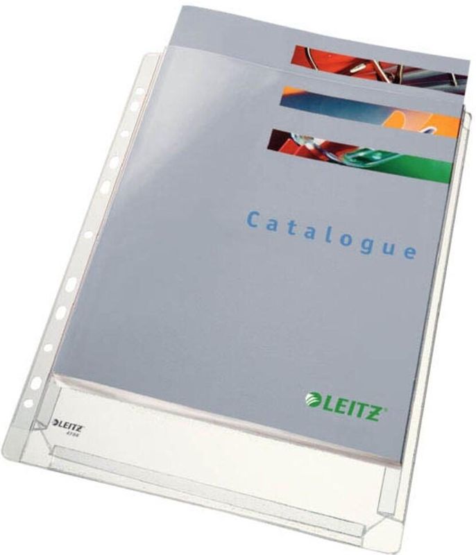 Leitz Prospekthüllen A4 170my PVC genarbt mit Falte VE=5 Stück