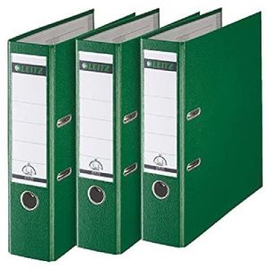 Leitz 180° Ordner PP A4 - Rugbreedte van 80mm - Voordeelverpakking (3 stuks) - Groen