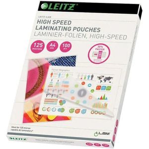 Leitz Lamineerhoezen A4 - Geschikt voor A3 Lamineermachines - High speed - 125 mic - 100 stuks