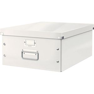 Leitz WOW Click & Store Grote Opbergdoos - 85% Gerecycled Karton - Voor A3 Formaten - 36.9 x 48.2 cm (BxD) - Wit