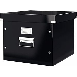 Leitz Click & Store Opbergdoos voor Hangmappen - Archiefdoos tot A3 Formaten - 35.7 x 28.5 x 36.7cm (BxHxD) - Ideaal voor Kantoor en Thuiswerken - Zwart