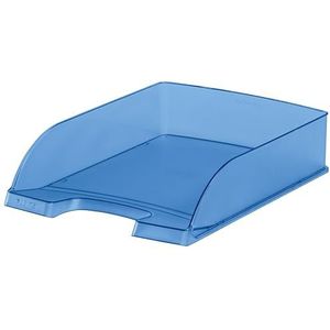 Leitz Brievenbak standaard A4, premium kwaliteit, stapelbaar opbergvak als bureau-organizer, combineerbaar met Plus-serie, blauw Frost, 52270034