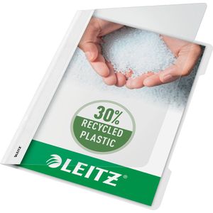 Leitz Snelhechter A4 - 30% pre-consumer gerecycled plastic - 25 stuks - Wit
