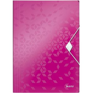 Elastomap Leitz WOW A4 3 kleppen PP roze - 10 stuks