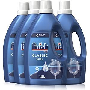 Finish Classic Power Gel, fosfaatvrij, afwasmiddel voor de vaatwasser voor briljante spoelresultaten, voordeelverpakking met 4 x 1,5 l vaatwasmachinegel
