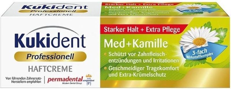 Kukident - Med + Kamille - Kleefpasta - Kamille - Munt