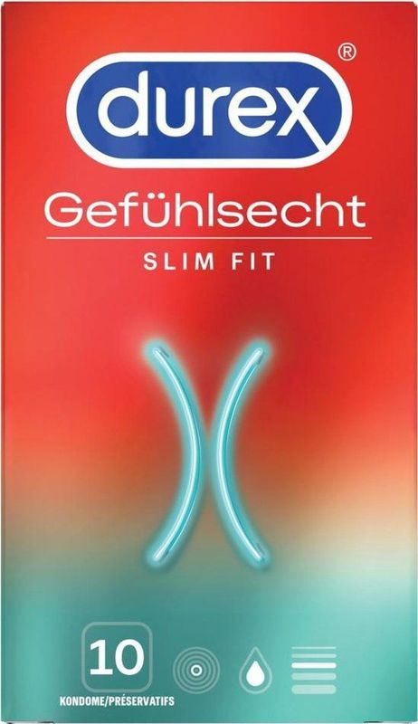 Durex - Sensitive Slim Fit - Condooms - Transparant - Latex - 10 Stuks