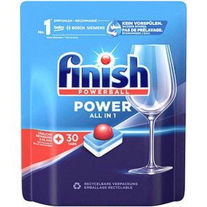 Finish vaatwastabletten Powerball Power All in 1 - 30 stuks