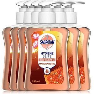 Sagrotan Handzeep Manuka Honing, hydraterend en sterk tegen bacteriën, 6 x 250 ml handzeep