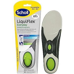 Scholl LiquiFlex Everyday S Comfortabele inlegzolen, meer vulling door Memory Foam en ondersteuning van de voetboog, uniseks, 1 x 2 stuks, geel
