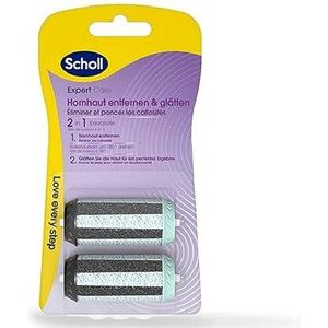 Scholl Expertare reserverollen; 2-in-1 reserverol voor het verwijderen en gladmaken van eelt; navulling voor de elektrische eeltverwijderaar van Scholl