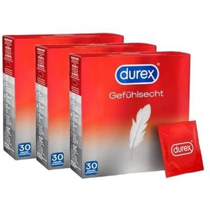 Durex Voelsecht ultra condooms â€“ Sensi-Fit condooms met 20% dunner materiaal aan de punt voor intensiever gevoel â€“ verpakking van 30 stuks (3 x 30 stuks)