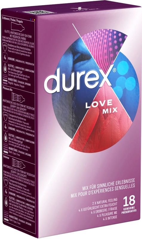 Durex Love Mix condoom, transparant, 26 x 18,5 x 3,5 cm