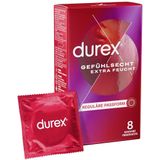 durex Kondome Gefühlsecht Extra Feucht - Dünne Kondome mit anatomischer Easy-On-Form & Silikongleitgel, 8 St.