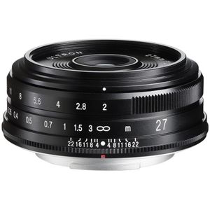 Voigtlander Ultron 27mm f/2.0 Fujifilm X-mount objectief Zwart