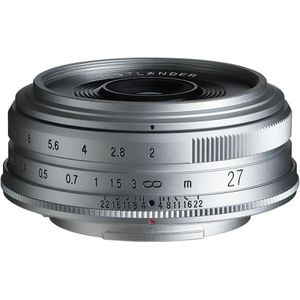 Voigtlander Ultron 27mm f/2.0 Fujifilm X-mount objectief Zilver