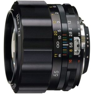 Voigtlander Nokton 55mm f/1.2 Nikon AI-S SLII-s objectief Zwart