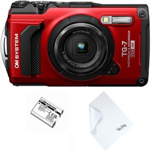 OM SYSTEM - TG-7 Special Edition - Camera - Rood - Inclusief Extra Accu en Reinigingsdoek