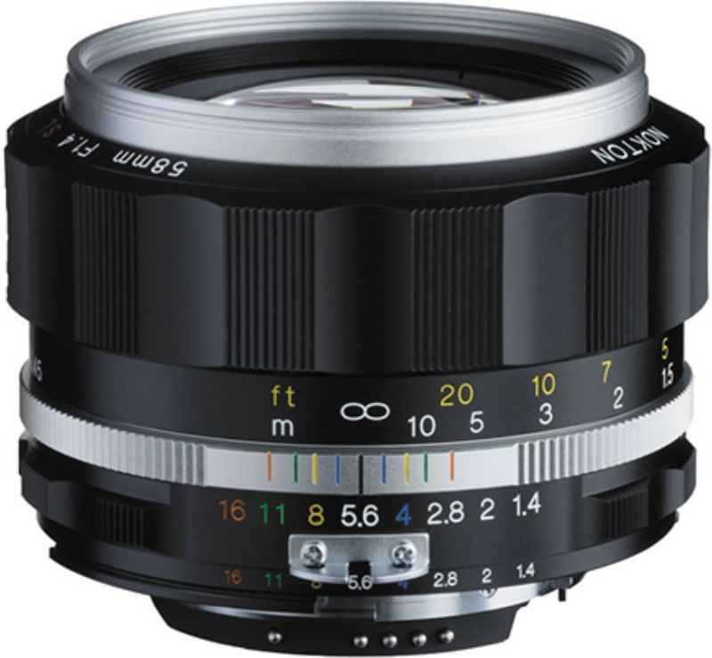 Voigtlander Nokton 58mm f/1.4 SL II S Nikon F-mount objectief Zilver