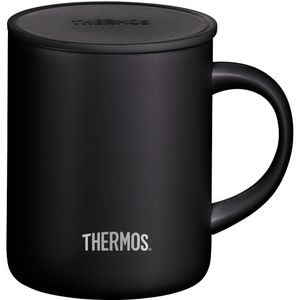 Thermos Roestvrij stalen beker Longlife Cup 350 ml, beker roestvrij staal zwart met oplegbaar deksel, koffiebeker houdt dranken langer warm, ideaal voor kantoor of camping - 4071.232.035