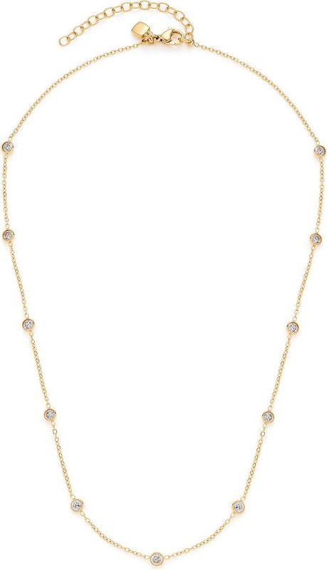 Halsketting - Goudkleurig - Glaskristallen - Hypoallergeen