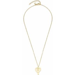 Leonardo Jewels Halskette Jetta CIAO für Damen aus Edelstahl IP Gold, mit Schlüssel und Herz Anhänger, Länge: 45cm + 5cm, 23306