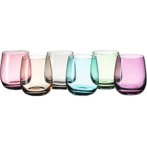 Leonardo - Sora - Drinkglazen - Kleurmix - Vaatwasserbestendig - Set van 6