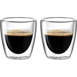 Geschenkset dubbelwandige Espressoglazen Duo 100 ml - 2 Stuks