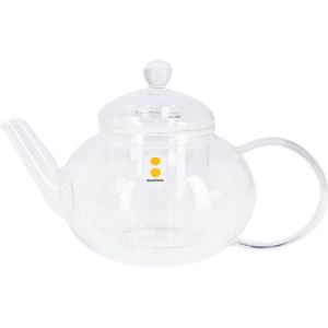 Glazen theepot 600ml Gestreepte pompoen vormbloem theepot hittebestendige Pot Flower Theekopje Glas Theepot met Infuser Tea Leaf Herbal Restaurant, café, huis