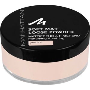 Manhattan Soft Mat Loose Powder, Los Poeder voor Het Matteren en Bakken van De Teint, Kleur Naturel 1, 1 X 20 G