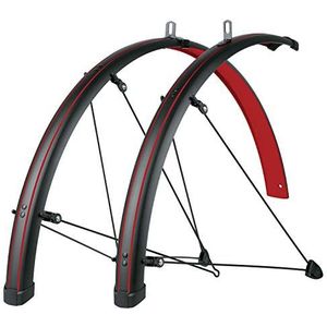 SKS Bluemels Stingray 28 spatbordset, mat zwart/lichtrood, 45 mm