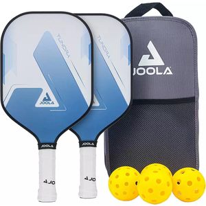 JOOLA Blue Lightning Pickleball Kit met 2 rackets, 4 ballen en tas, ideaal voor vrijetijdsspelers, toendra, 7-delig