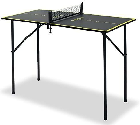 JOOLA Tischtennisplatte MINI inkl. Tischtennisnetz, klappbar, klein, 90 cm x 45 cm x 76 cm, dark-grey