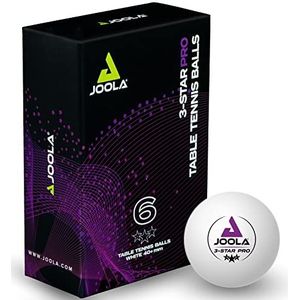 JOOLA 3-Star PRO Tafeltennisballen, 40 mm diameter, 3-sterren premium tafeltennisballen, geschikt voor binnen en buiten, wit, 6 stuks
