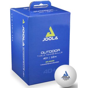 Joola Tafeltennis/Pingpongballen Voor Buiten Set 12 Ballen Outdoor Verzwaard TT-Ball 40MM Wit