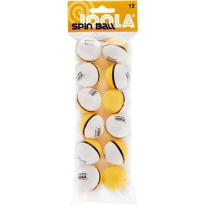JOOLA Tafeltennisballen TT-Ball spinball hoogwaardige 40 mm trainings- en vrijetijdsballen zichtbare rotatie, geel/wit