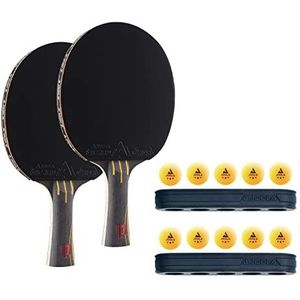 JOOLA Tafeltennisracketset – bevat kevlar carbon tafeltennisracket in wedstrijdkwaliteit, 10 3-sterren tafeltennisballen en een magnetische balhouder