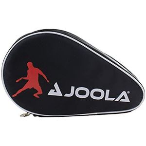 JOOLA 80505 Tafeltennisbatje, hoes, Pocket Double tafeltennishoes, voor 2 waterafstotende tafeltennistassen, zwart/rood, 28 x 17 x 4 cm