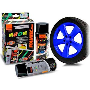 Foliatec Spray Film (Spuitfolie) NEON 2-delige Set - blauw 1x400ml + basislaag 1x400ml