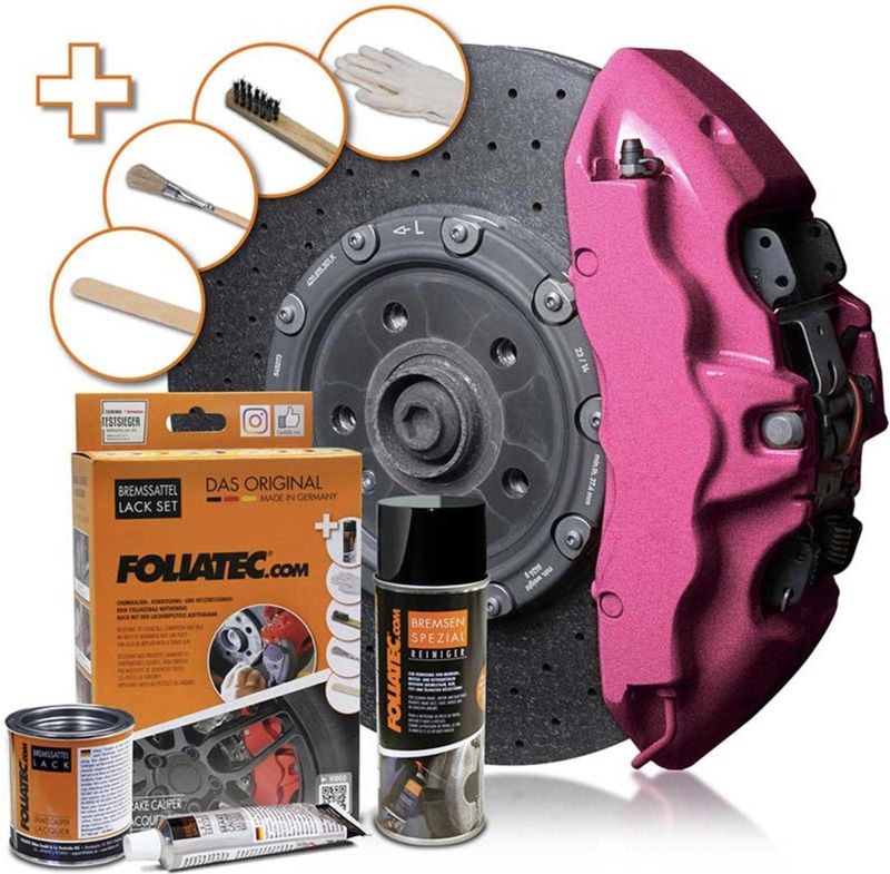 Foliatec - Candy Pink Metallic - Remklauw Verf - 7-Delige Set - Roze