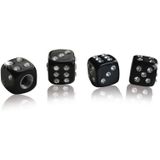 Foliatec ventieldoppen AirCaps Crystal Cube aluminium zwart 4 stuks