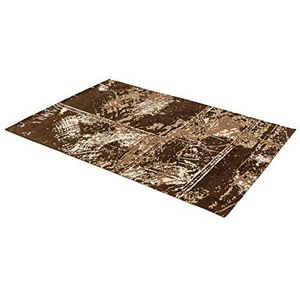 ASTRA Geweven tapijt Teramo, maten verkrijgbaar tapijt, polyester, patchwork, bruin, 90x160 cm