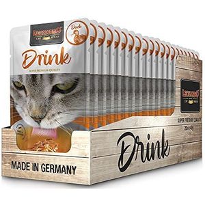 Leonardo Drink met eend [20 x 40 g Multipack Drink met eend] Kattendrank | Eendenbouillon met reepjes | Aanvullend voer voor katten