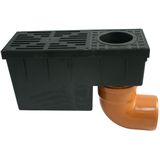 Marley - Regensinkkasten mit Laubfangkorb mit Laubfangkorb, für Fallrohr 75-110, schwarz Rinnenzubehör