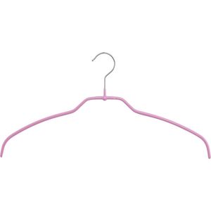 [Set van 5] MAWA 42FT - ultra dunne ruimtebesparende metalen kledinghangers met een supermooie roze anti-slip coating voor o.a. lingerie, blouses, jurkjes en shirtjes