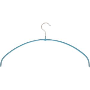 TopHangers [Set van 5] - Ruimtebesparende metalen kledinghanger voor blouses / jurken / shirts / lingerie  | Volledig voorzien van lichtblauwe anti-slip coating | Gecertificeerd als 'Eco friendly' en 'Skin friendly' | 'Mawa 40PT'